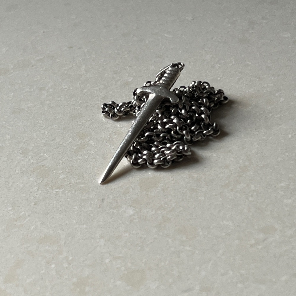 Sterling silver sword necklace